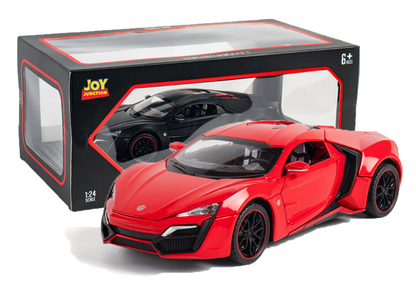 Lykann Hypersportt 1:24 Scale Diecast Toy Car – Metal Pull-Back Supercar with Lights, Music & Opening Doors