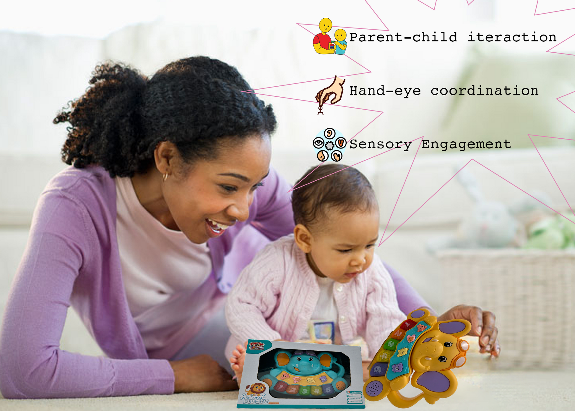 Elephant Musical Toy with LED Lights & Animal Sounds – Early Development Crawling Toy - Image 9