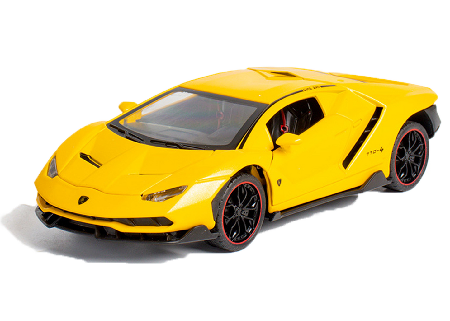 Lambo 1:24 Scale Die-cast Pull Back Toy Car with Lights, Music & Openable Doors