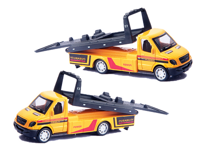 Alloy Die-Cast Tractor Trailer Pull Back Carrier Vehicle Metal Truck with Car Convertable Hood Truck - Image 6