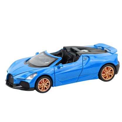 Bugatti Mistral 1:32 Scale Alloy Metal Pullback Toy car with Openable Doors Light Music