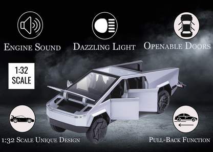 Tesla Cyber Truck Limited Edition 1:32 Scale Metal Pull Back Toy car with Openable Doors, Light & Engine Sound - Image 24
