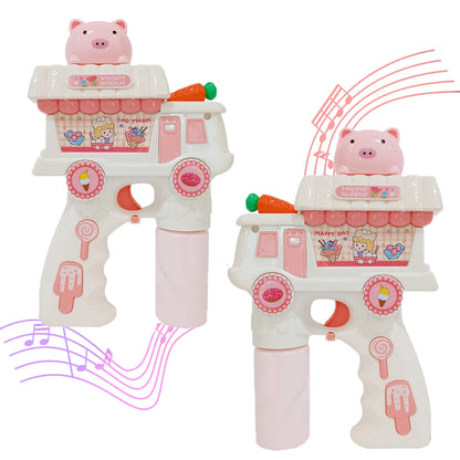 Electric Cat Bubble Gun Toy for Kids with Lights, Music & 2 Bubble Solution Bottles