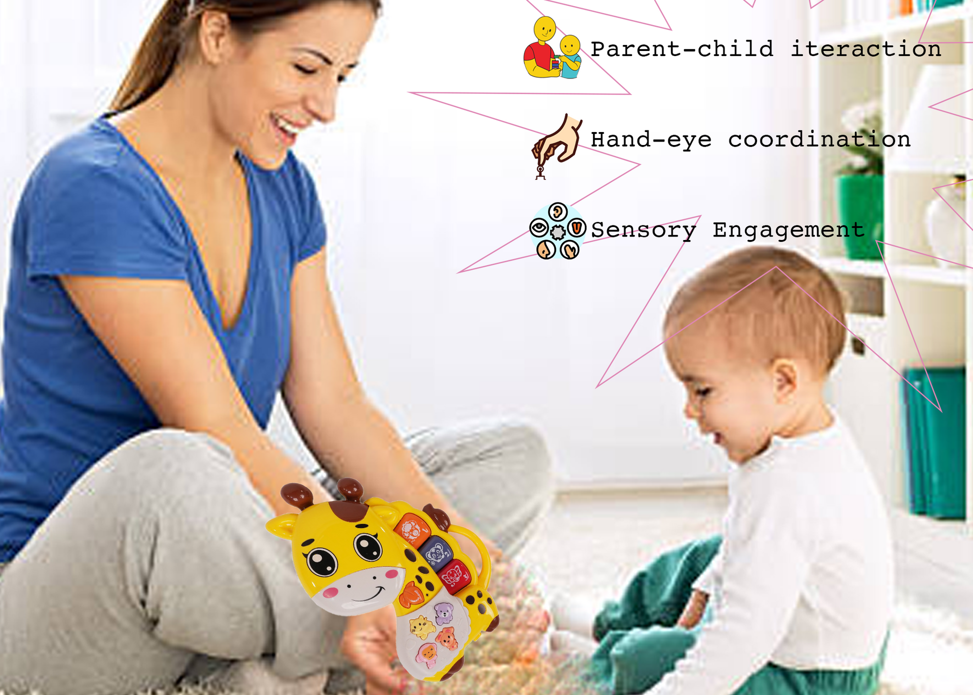 Giraffe Musical Toy with LED Lights & Animal Sounds – Early Development Crawling Toy - Image 9