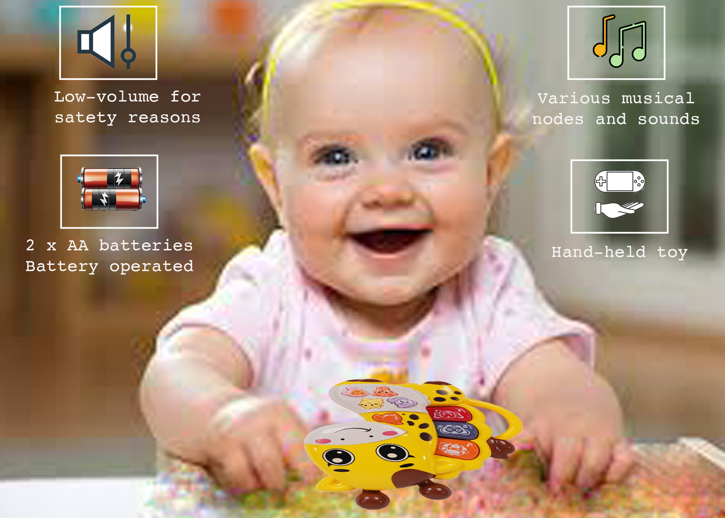 Giraffe Musical Toy with LED Lights & Animal Sounds – Early Development Crawling Toy - Image 10