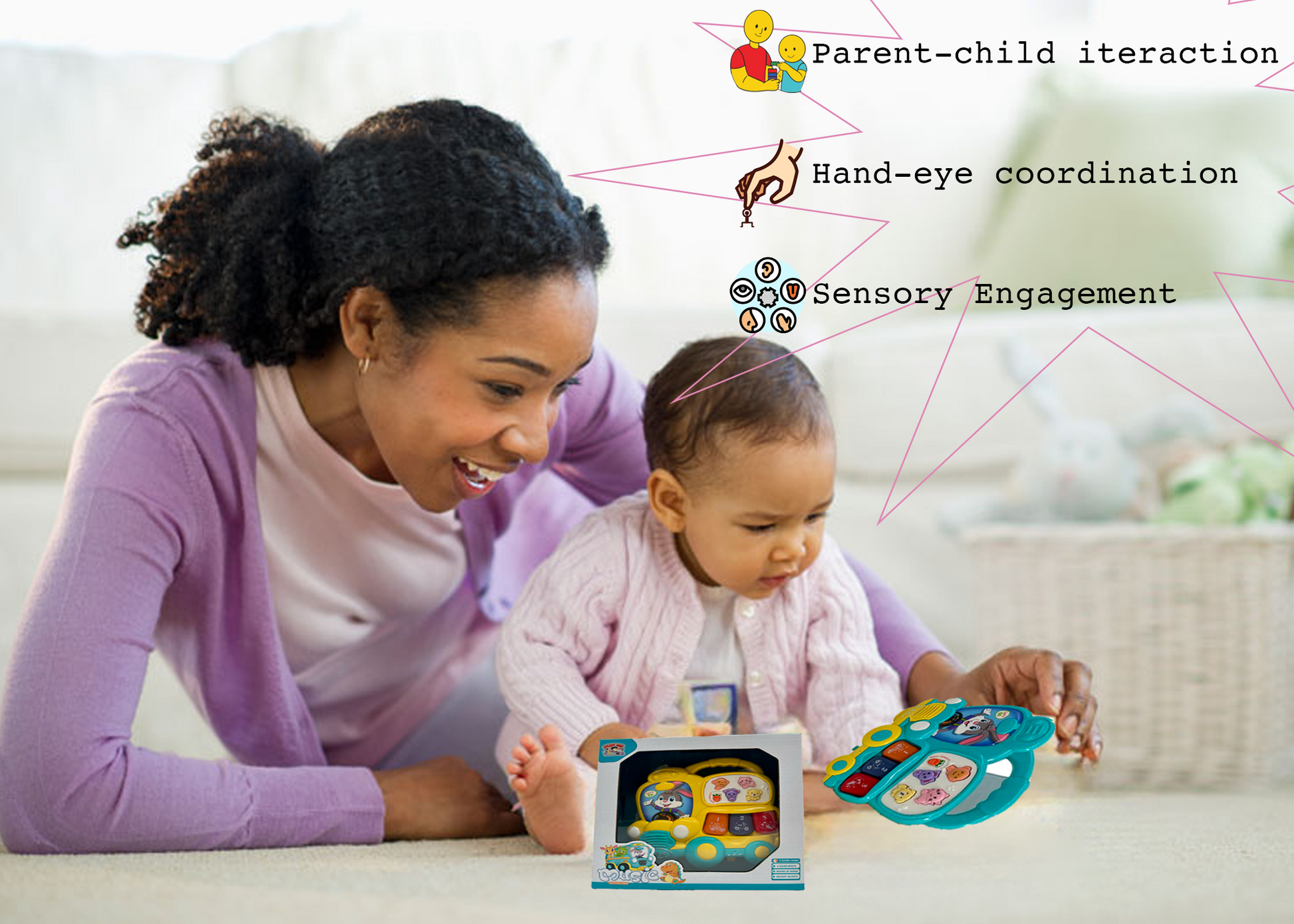 Cartoon Car Musical Toy – Crawling Learning Toy with LED Lights for Infants - Image 9