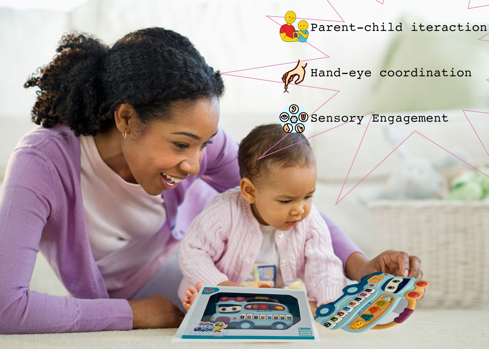 Police Car Musical Toy – Crawling Learning Toy with LED Lights for Infants - Image 8