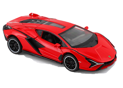 Lambhorgini SIAN Model Car Exclusive Alloy Metal Pull Back Die-cast Car Metal Pullback Toy car with Openable Doors Light Sound