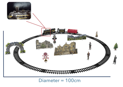 Electric Toy Train Set with Tracks, Steam, Light & Sound – 100 cm Battery Operated Train Toy for Kids