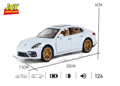 Porshe Panemera Metal Toy Car – 1:24 Die-Cast Pull-Back Model with Lights, Sound & Openable Doors