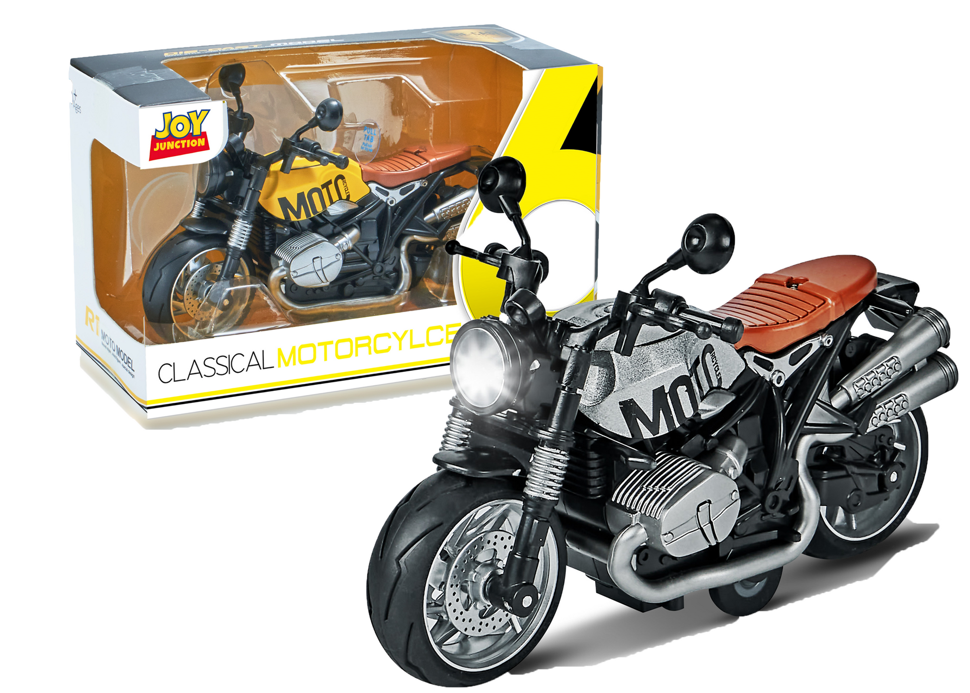 1:12 Scale Classic Motorcycle Toy with Pull Back Action, Lights & Sound - Image 10