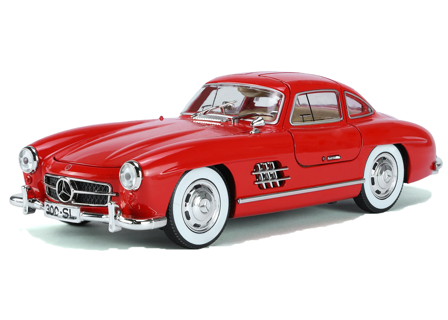 Mercediz-Benzz 300 SL Metal Toy Car – 1:24 Die-Cast Pull-Back Model with Lights, Sound & Openable Doors