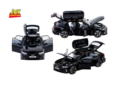Audii RS-6 1:32 Scale Diecast Pull Back Toy Car with Openable Doors, Lights & Engine Sound