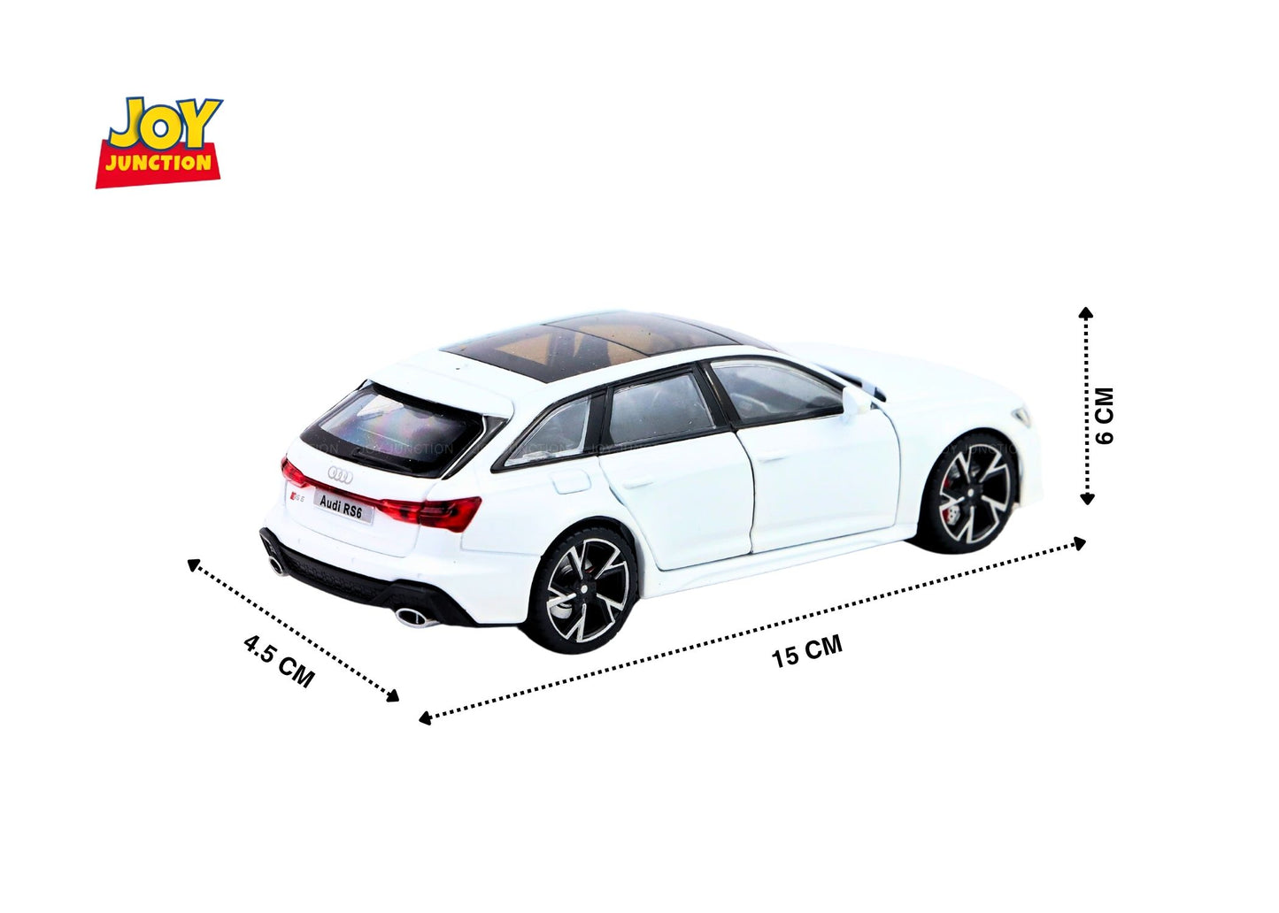 Audii RS-6 1:32 Scale Diecast Pull Back Toy Car with Openable Doors, Lights & Engine Sound