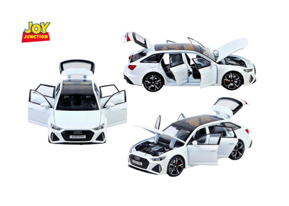 Audii RS-6 1:32 Scale Diecast Pull Back Toy Car with Openable Doors, Lights & Engine Sound