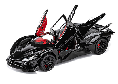 Apolloo EVO Metal Diecast Toy Car – 1:24 Scale Pull Back Model with Lights, Sound & Openable Doors