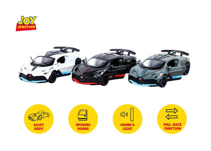 Bugati Divo Metal Diecast Car 1:32 Scale – Metal Model with Lights, Sound & Pull-Back Action