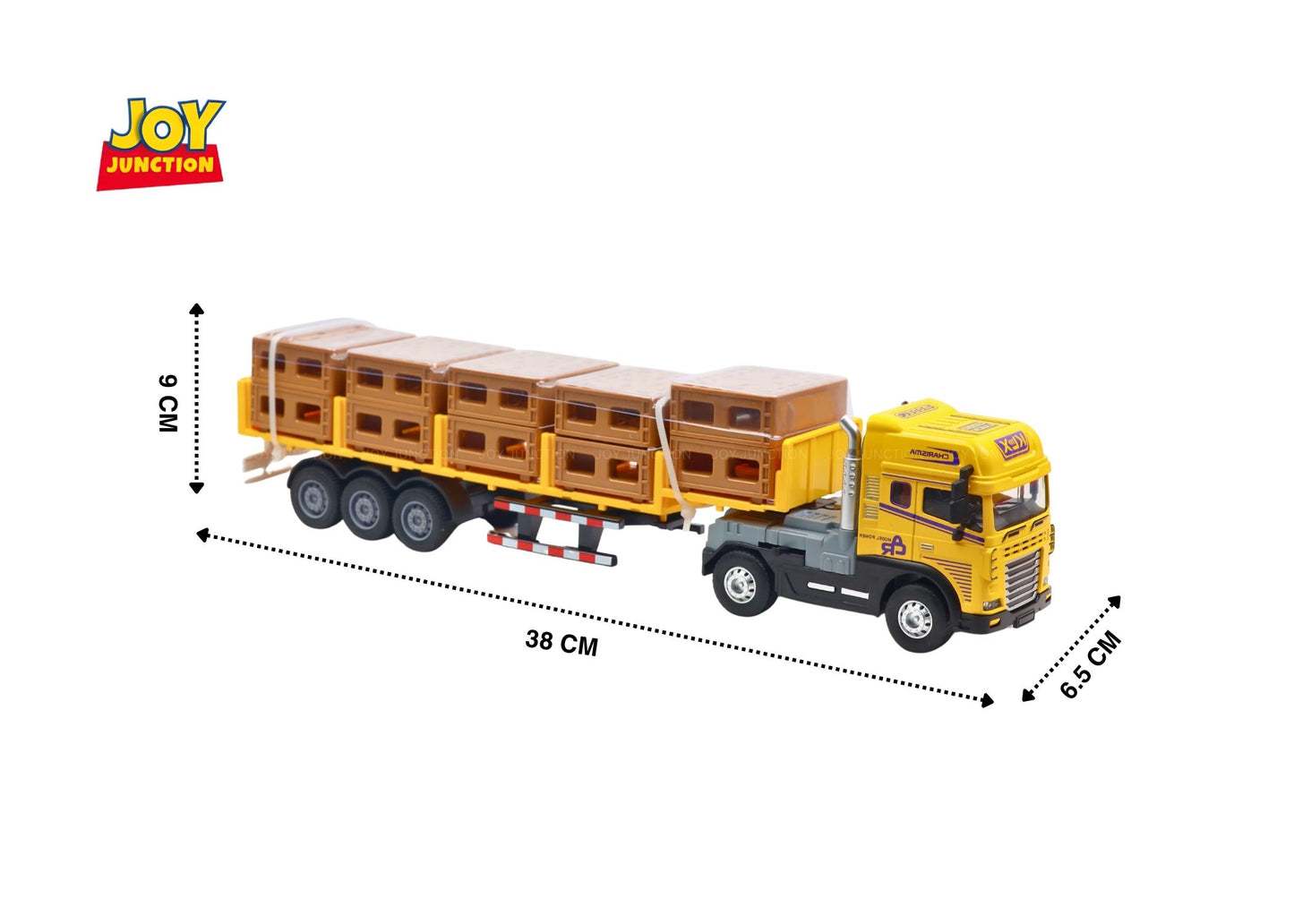 1:24 Scale Cargo Transporter Truck Toy with Pull Back Action & Trailer