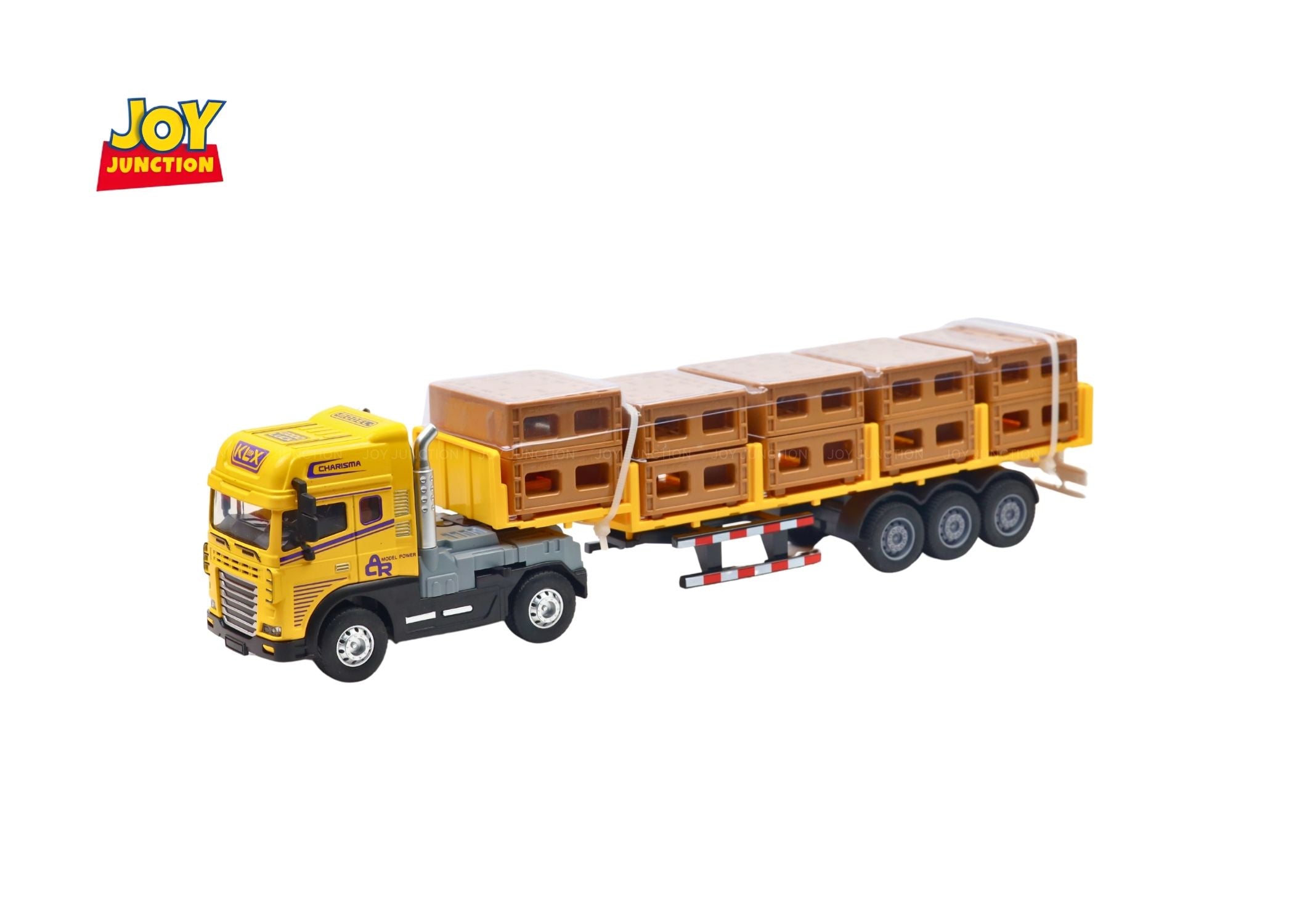 1:24 Scale Cargo Transporter Truck Toy with Pull Back Action & Trailer