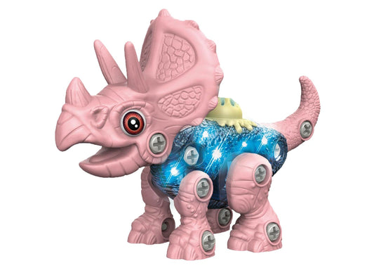 DIY Dinosaur Building Toy with Lights & Sound – Take Apart Triceratops STEM Construction Set for Kids