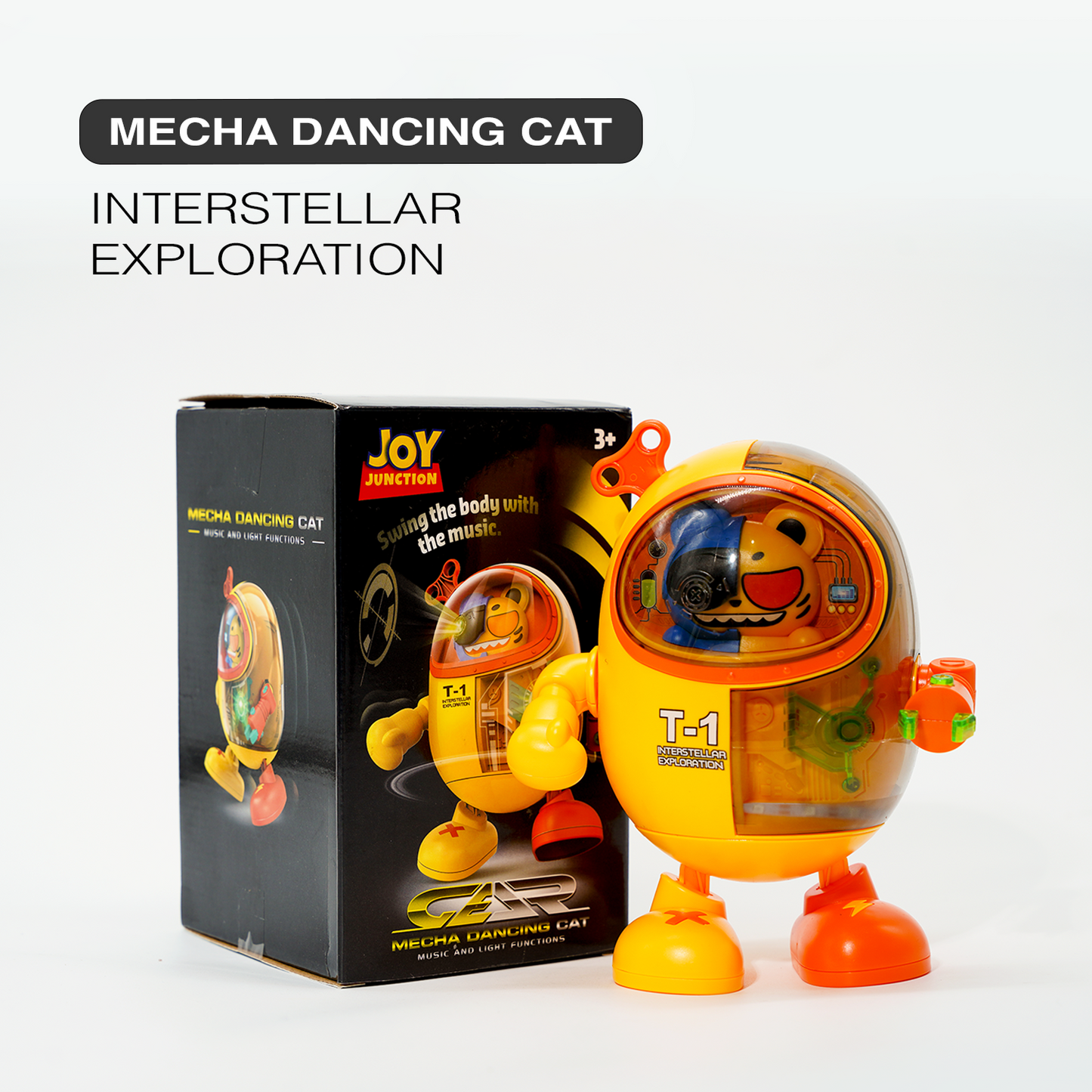 Mechanical Dancing Robo Cat - 360° Rotating Interactive Robot Toy