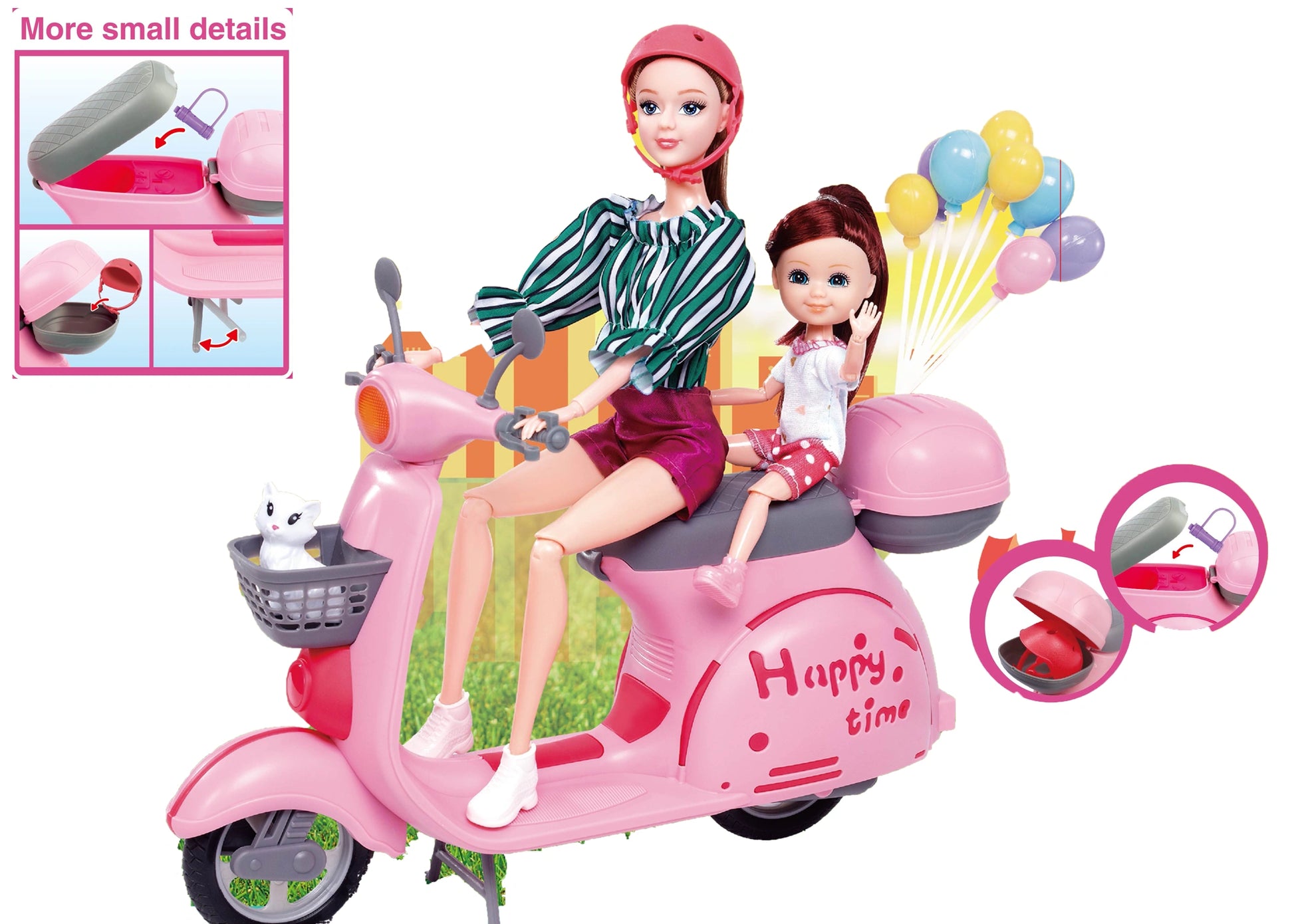 Diana Series Doll Set with Scooter Ride