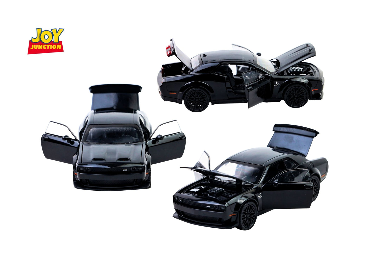 Dodgee Challengerr HellKat 1:32 Scale Diecast Pull Back Toy Car with Openable Doors, Lights & Engine Sound