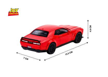 Dodgee Challengerr HellKat 1:32 Scale Diecast Pull Back Toy Car with Openable Doors, Lights & Engine Sound