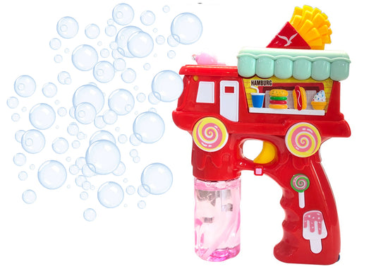 Electric Bubble Gun Toy for Kids – French Fries Bubble Shooter with Lights, Music & Bubble Liquid
