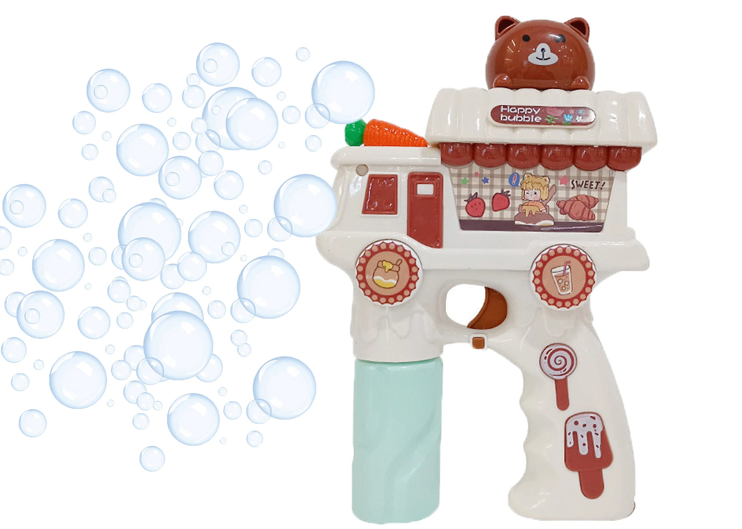 Electric Cat Bubble Gun Toy for Kids with Lights, Music & 2 Bubble Bottles