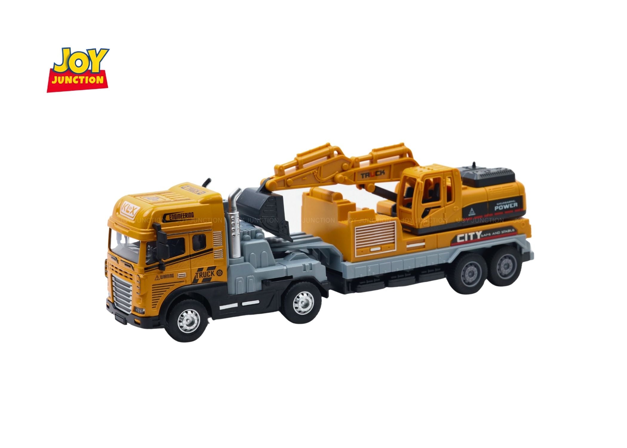 1:24 Scale Die-Cast Engineering Truck with Detachable Trailer & Mini Construction Vehicle – Pull-Back Alloy Toy for Kids