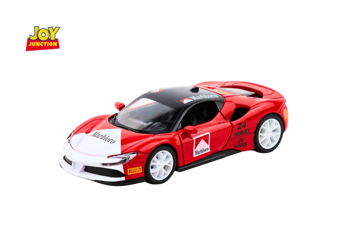 Ferari Marlboroo 1:32 Scale Diecast Pull Back Toy Car with Openable Doors, Lights & Engine Sound
