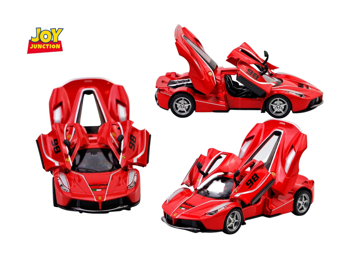 Ferari FXXXK 1:32 Scale Diecast Pull Back Toy Car with Openable Doors, Lights & Engine Sound