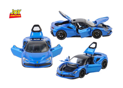 Ferari SF90 Diecast Car 1:32 Scale – Metal Model with Lights, Sound & Pull-Back Action