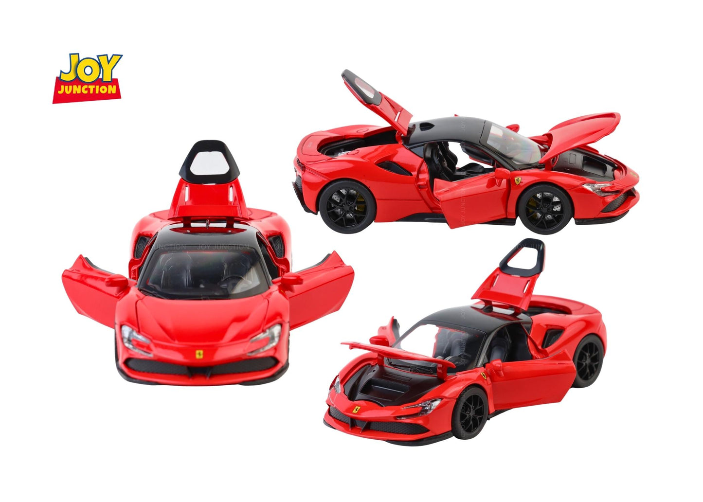 Ferari SF90 Diecast Car 1:32 Scale – Metal Model with Lights, Sound & Pull-Back Action