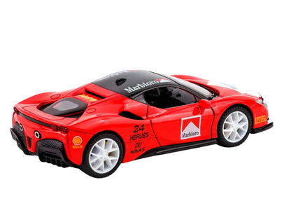 Ferari Marlboroo 1:32 Scale Diecast Pull Back Toy Car with Openable Doors, Lights & Engine Sound