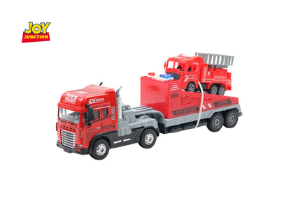 1:24 Scale Fire Truck Toy with Mini Fire Truck & Pull-Back Action