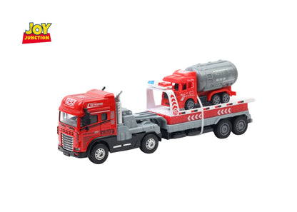 1:24 Scale Fire Truck Toy with Mini Fire Truck & Pull-Back Action