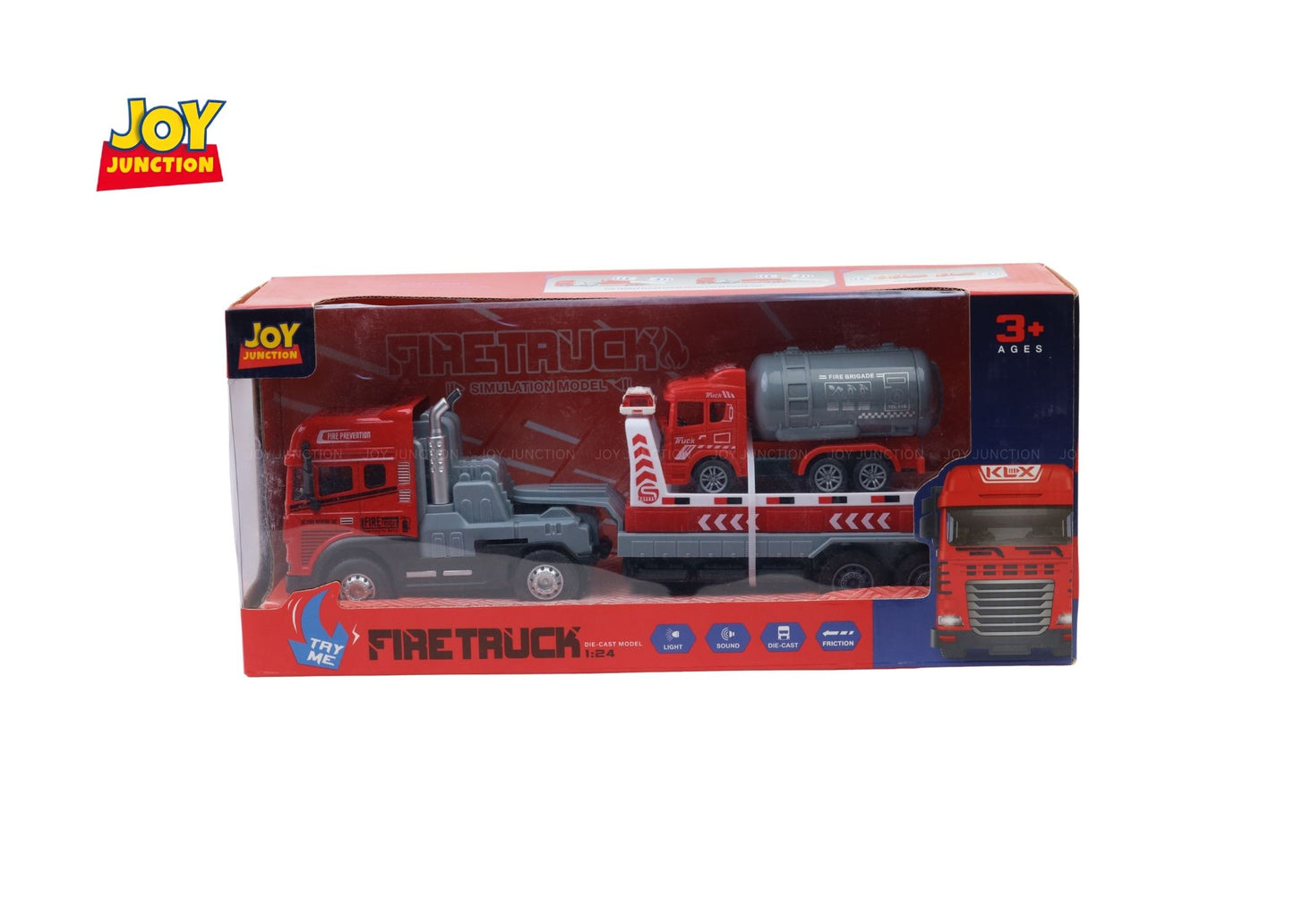 1:24 Scale Fire Truck Toy with Mini Fire Truck & Pull-Back Action