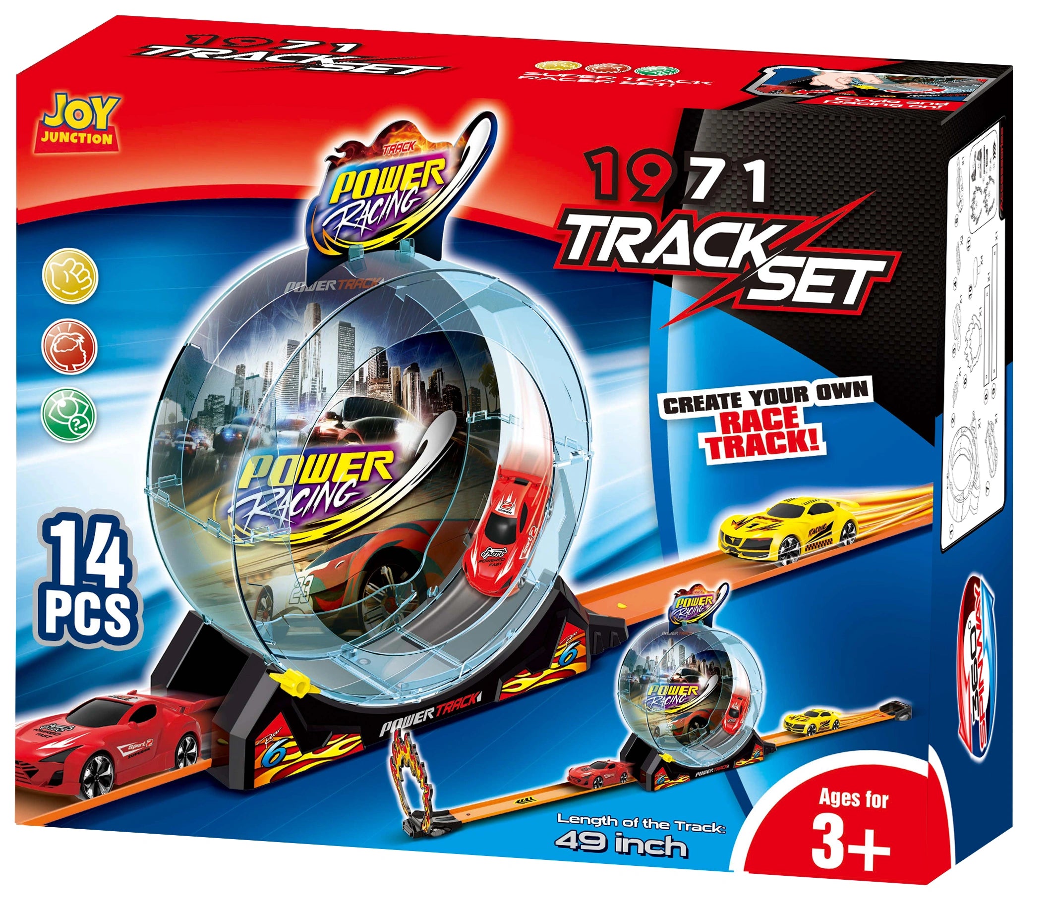 Race Car Track Set – 360 Spinway Double Loop Super Track Racer Toy (14 ...