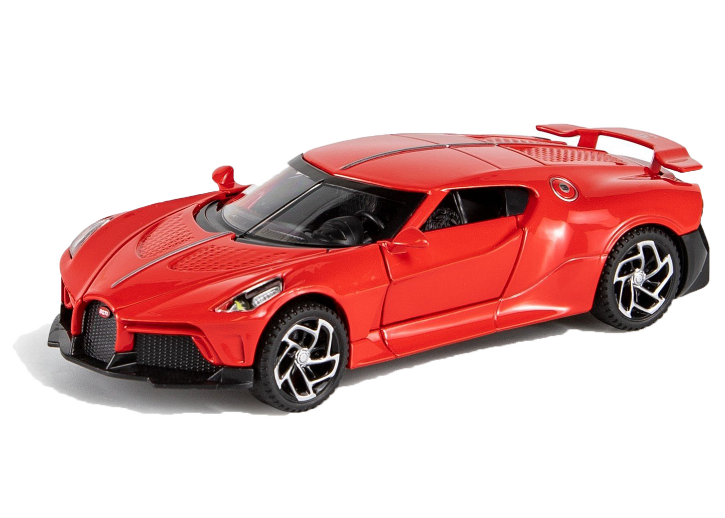 Bugatti Limited Edition 1:32 Scale Metal Pull Back Toy car with Openable Doors, Light & Engine Sound