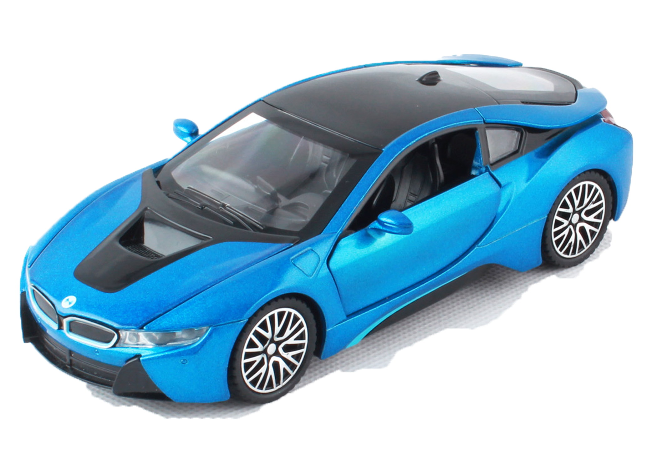 BMW I8 1:32 Scale Alloy Metal Pullback Toy car with Openable Doors Light Music