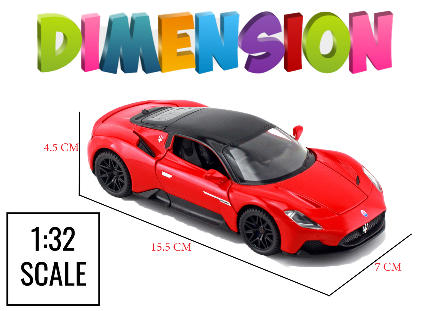 Mesarati MC20 1:32 Scale Alloy Metal Pull Back Toy car with Openable Doors Light Music