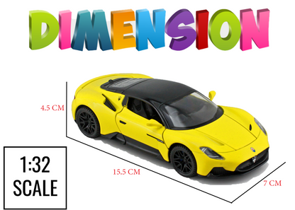 Mesarati MC20 1:32 Scale Alloy Metal Pull Back Toy car with Openable Doors Light Music
