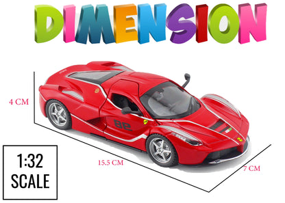 Ferari FXXXK 1:32 Scale Diecast Pull Back Toy Car with Openable Doors, Lights & Engine Sound