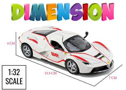 Ferari FXXXK 1:32 Scale Diecast Pull Back Toy Car with Openable Doors, Lights & Engine Sound