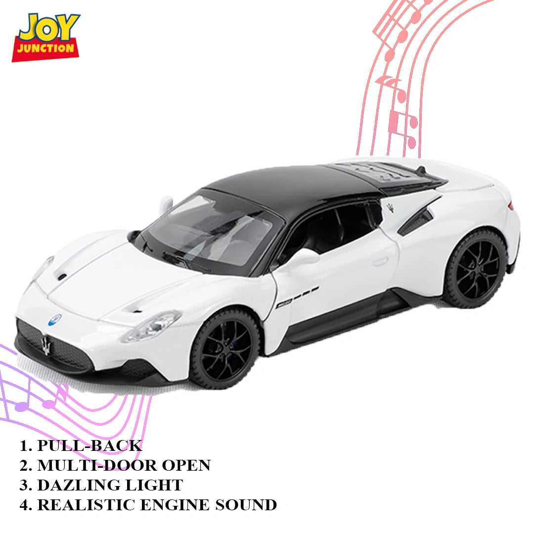 Masarati MC200 Diecast Car 1:32 Scale – Metal Model with Lights, Sound & Pull-Back Action