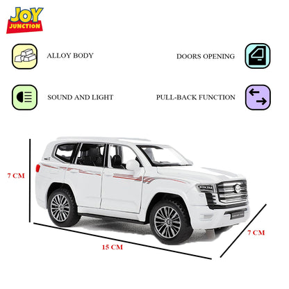 Land Cruiserr 1:32 Scale Diecast Pull Back Toy Car with Openable Doors, Lights & Engine Sound