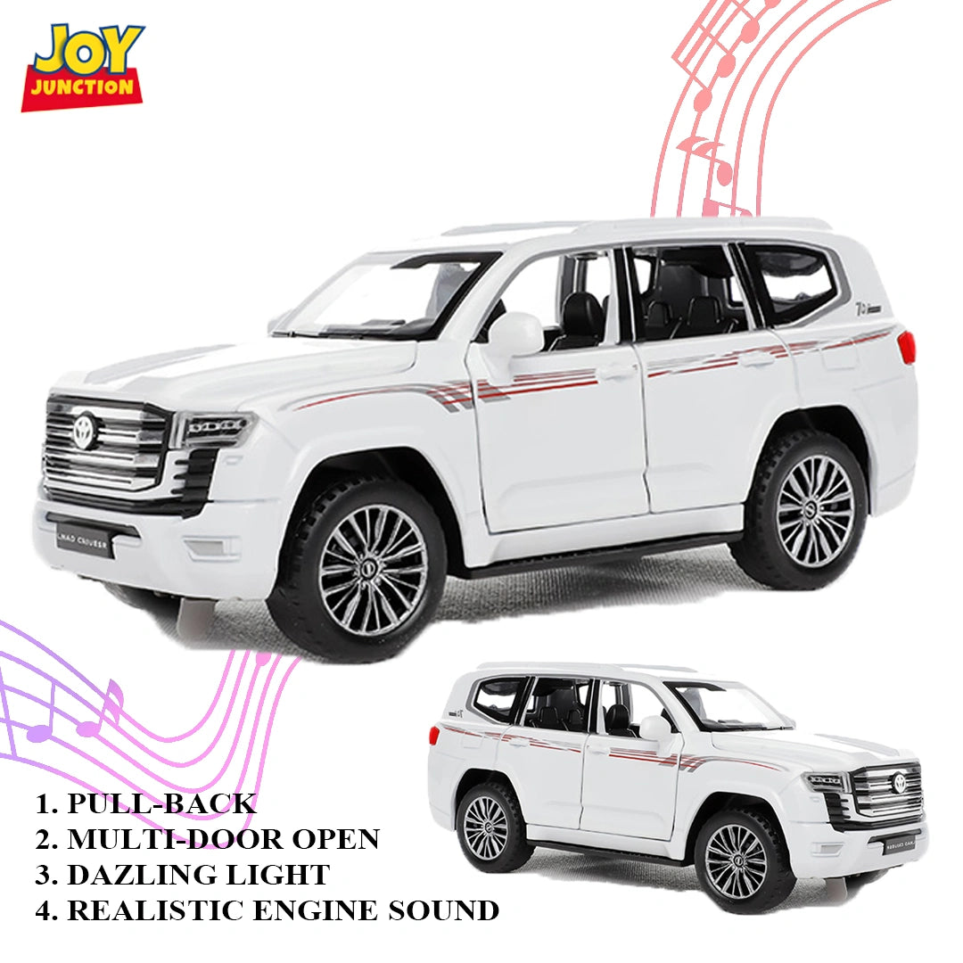 Land Cruiserr 1:32 Scale Diecast Pull Back Toy Car with Openable Doors, Lights & Engine Sound