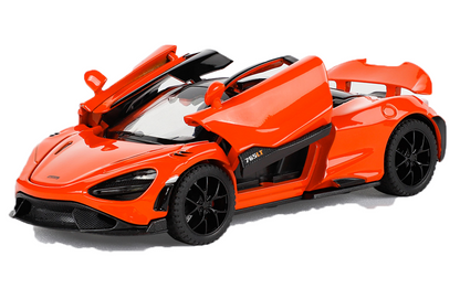 McLaran 765LT 1:32 Scale – Die-cast Metal Pull Back Car with Light, Sound & Openable Doors